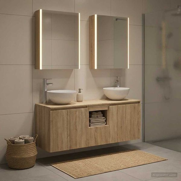 vidaXL Set kabinetov do kúpeľne 5 pcs Dub sonoma 53 x 15,5 x 70 cm