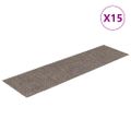 vidaXL Schodové rohože, samolepiace, 15 ks, 76x20 cm, béžové, obdĺžnikové