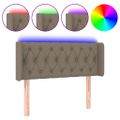 vidaXL Čelo postele s LED sivohnedé 103x16x78/88 cm látka