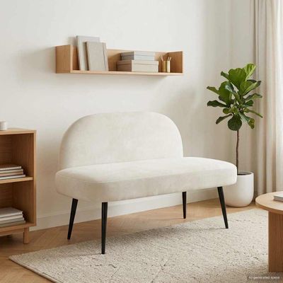 vidaXL čalúnená lavica so spätným opierkom Krémová 110 x 60 x 76 cm