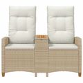 vidaXL Hojdačka s tabletou 2 -Seater 126 x 65 x 112 cm polyratan
