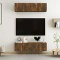 vidaXL TV stolíky 4 ks hnedý dub 60x30x30 cm kompozitné drevo