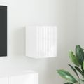 vidaXL TV nástenná skriňa 30 x 31 x 40 cm Lesklá biela