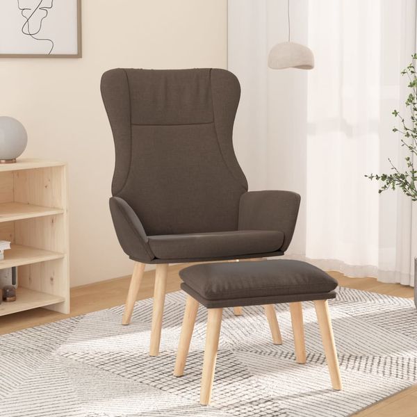 vidaXL Relaxačné kreslo s podnožkou sivohnedé látka