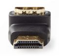 NEDIS adaptér HDMI úhlový 90°/ HDMI konektor - HDMI zásuvka/ černý/ box Adaptér, HDMI (F) - HDMI (M), 90 stupnu, zlacené konektory, cerný