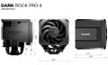 Be quiet! chladič CPU Dark Rock Pro 6 / 135+120mm PWM fan / 7 heatpipes Chladic, pro CPU, pro Intel i AMD, socket 115x, 1200, 1700, 1851, AM5, AM4, 300W TDP, 2× PWM ventilátor (135+120mm), 7 heatpipes