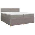 vidaXL Posteľ boxspring s matracom Sivohnedá 200 x 200 cm Látka