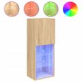 vidaXL TV skrinka s LED svetlami dub sonoma 40,5x30x102 cm