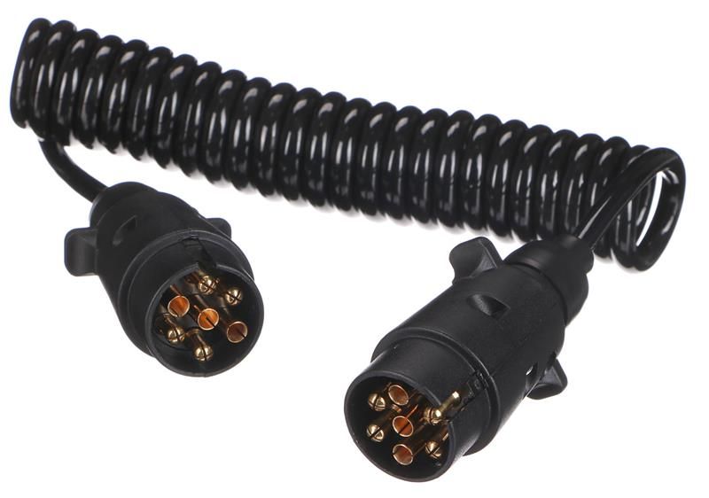 Propojovací spirálový kábel zástrčky tažného zariadenia TRAILER CABLE 3, 7-7pin, 3 m SIXTOL