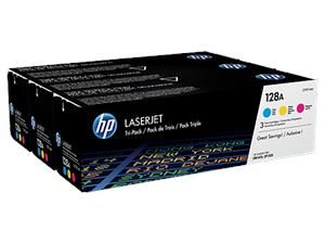 HP 128A trojbalenie - azúrová, purpurová, žltá