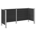 vidaXL Plot pre odpadkový kôš Sivá 237 x 85 x 115 cm Hliník a WPC