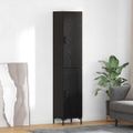 vidaXL Highboard Čierny dub 34,5 x 34 x 180 cm Kompozitné drevo