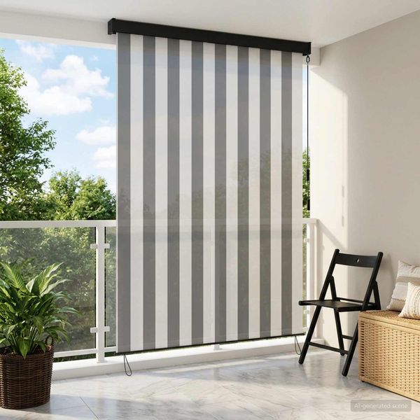 vidaXL Roleta Antracitová a biela 100 x 250 cm Textil a hliník