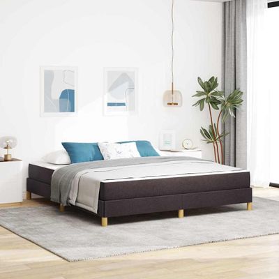 vidaXL Posteľ s pružinovým rámom Tmavohnedá 180 x 200 cm látka