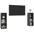 vidaXL TV skrinky 2 ks lesklé čierne 107x35x37 cm drevotrieska