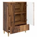 vidaXL Servírovacia skriňa so zásuvkou Staré drevo 66 x 34,5 x 95 cm