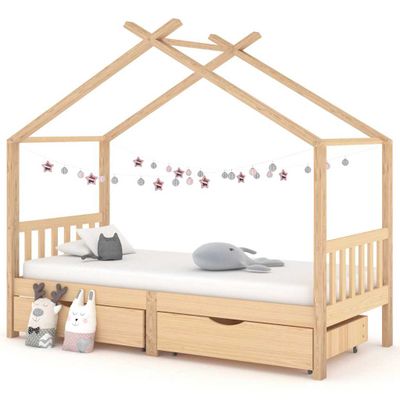 vidaXL Detský rám postele so zásuvkami borovicový masív 90x200cm
