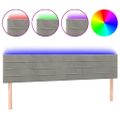 vidaXL Čelo postele s LED bledosivé 160x5x78/88 cm zamat