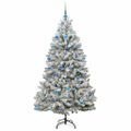 vidaXL Umelý Sklápací Vianočný Stromček 300 LED Zelená a biela 180 cm