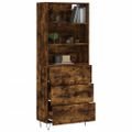 vidaXL Vysoká skrinka dymový dub 69,5x34x180 cm spracované drevo