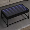 vidaXL Konferenčný stolík s nekonečnými LED čierny 90x50x41 cm