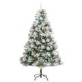 vidaXL Umelý vianočný stromček Zelená a biela 240 cm PVC, kov a plast