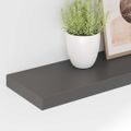 vidaXL Plávajúce nástenné police 4 ks, lesklé sivé 120x23,5x3,8cm, MDF