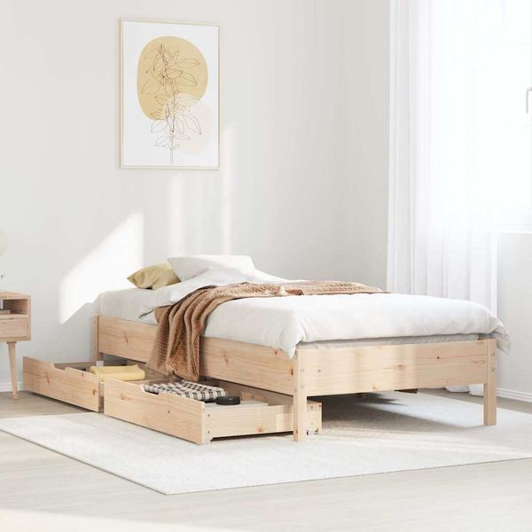 vidaXL Posteľ bez matraca 75x190 cm masívna borovica