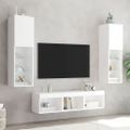 vidaXL 5-dielne TV nástenné skrinky s LED biele kompozitné drevo