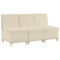 vidaXL Bezrúčková modulárna sofa jednotka 3 ks Krémová Umelá koža