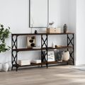 vidaXL Konzolový stolík hnedý dub 200x28x80,5 cm kompozitné drevo