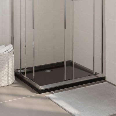 vidaXL Obdĺžniková sprchová vanička z ABS čierna 80x90 cm