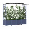vidaXL Vyvýšený záhon s mriežkou a strechou Sivá 204 x 40 x 138 cm PP