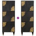 vidaXL Highboard s dverami Čierna 40 x 33 x 110 cm Masívne mango drevo