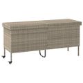 vidaXL Záhradný úložný box s kolieskami, svetlosivý 160x55x75 cm, polyratan