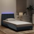 vidaXL Rám postele s LED bez matraca Hankotmavosivý 100x200 cm zamat