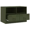 vidaXL TV skrinky 2 ks olivovo-zelené 67x39x44 cm oceľ