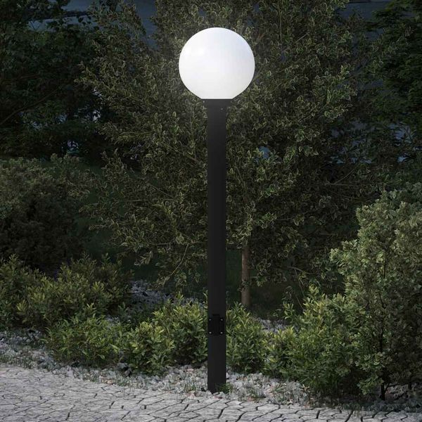 vidaXL Stĺpikové svietidlo so zásuvkou 120 cm čierne IP44