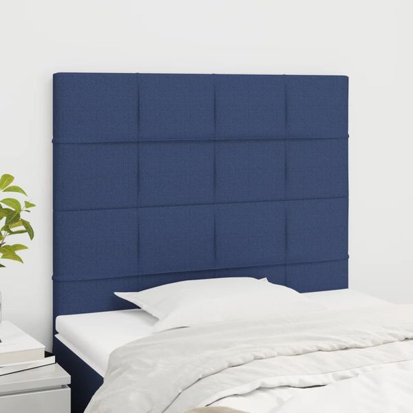 vidaXL Čelo postele modré 80x5x118/128 cm látkové