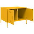vidaXL Konferenčný stolík horčicový 68x50x50,5 cm oceľ