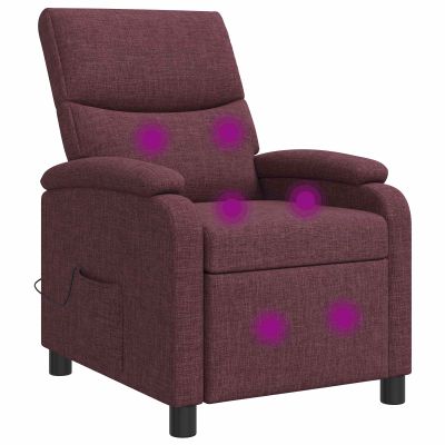 vidaXL Masážne relaxačné kreslo Fialová Látka