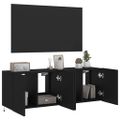 vidaXL TV nástenné skrinky s LED svetlami 2 ks čierne 60x35x41 cm