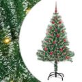vidaXL Umelý vianočný stromček, snehom obalený, s LED svetlom 150 cm