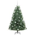 vidaXL Umelý Sklápací Vianočný Stromček Zelená 150 cm PVC a kov