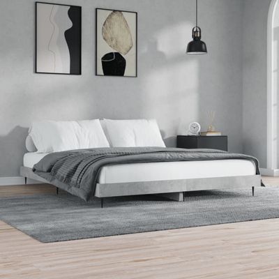 vidaXL Posteľný rám betónový sivý 200x200 cm kompozitné drevo