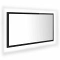 vidaXL LED kúpeľňové zrkadlo lesklé čierne 80x8,5x37 cm akryl