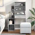 vidaXL Toaletný stolík so skrinkou sivá sonoma 80x35x132 cm