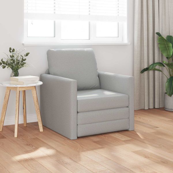vidaXL Rozkladacia posteľ Oblá šedá 74 x 77 x 81 cm látka