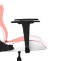 vidaXL Masážna herná stolička biela a ružová umelá koža
