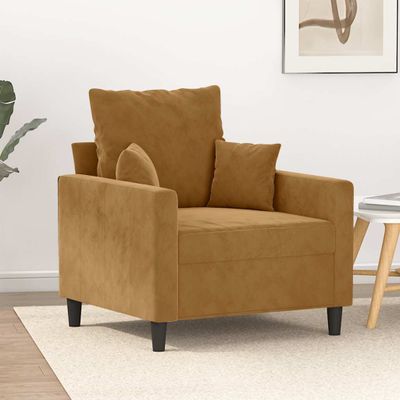 vidaXL Kreslo hnedé 60 cm zamat
